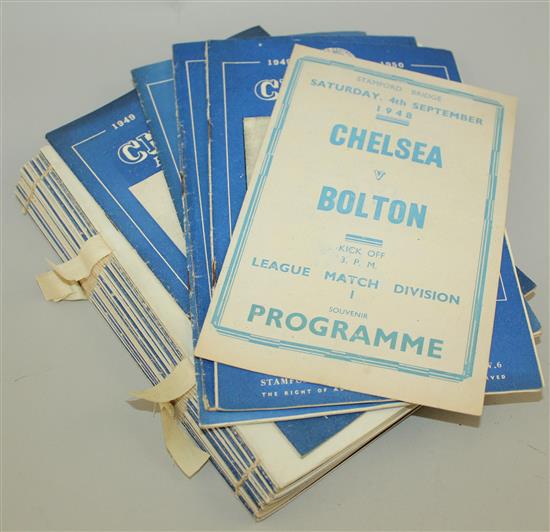 Thirty two 1948-1950 Chelsea Football Club programmes,